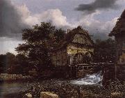 Jacob van Ruisdael Two Water Mills and an Open Sluice oil painting artist